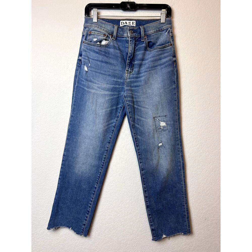 Stylish Daze Women's Size 28 Straight Leg Distressed Jeans